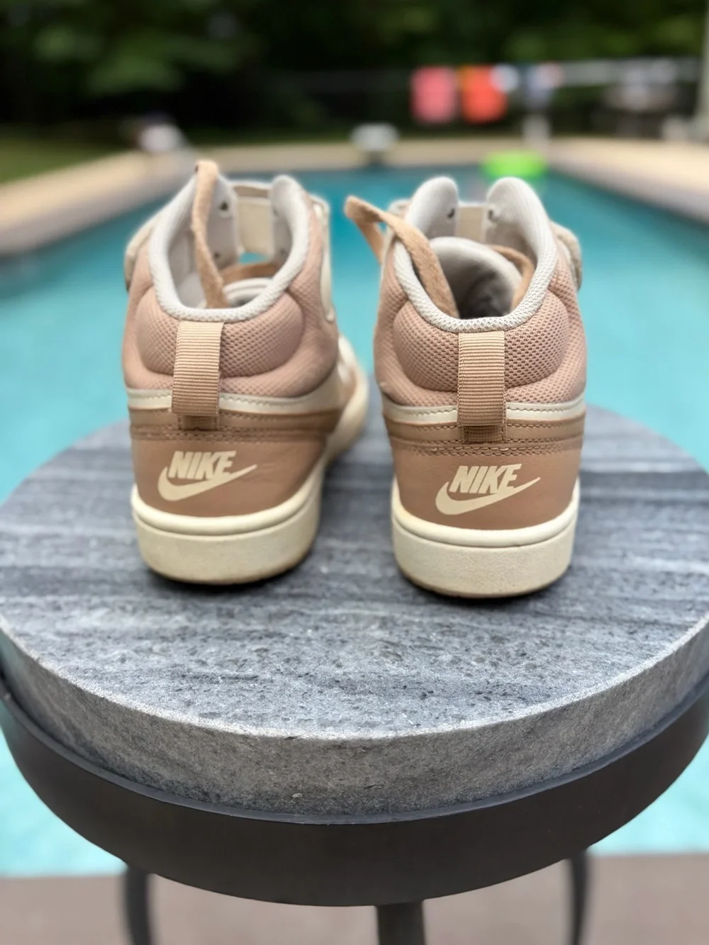 Nike Kids High-Top Sneakers - Tan & Cream